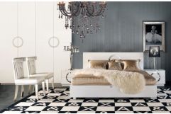 Ovidius - Modern White Crocodile Lacquer Bed