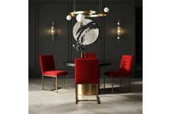 Barker - Modern Burnt Orange & Brush Gold Dining Chair (Set of 2)