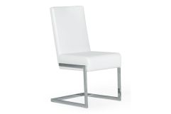 Batavia - Modern White & Stainless Steel Dining Chair (Set of 2)