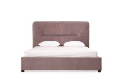 Duke Modern Grey Velvet & Black Gun Chrome Bedroom Set