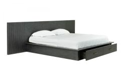 Manchester- Contemporary Platform Dark Grey Bed with Two Nightstands