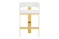 Boswell - Modern White + Gold Barstool