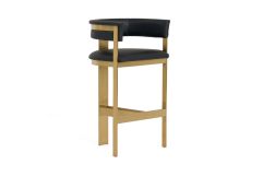 Boswell - Modern Black + Matte Gold Barstool