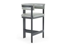 Boswell - Modern Grey Faux Leather + Black Counter Chair