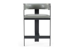 Boswell - Modern Grey Faux Leather + Black Counter Chair