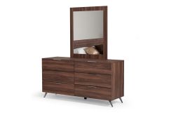 Brooklyn Italian Modern Walnut Mirror