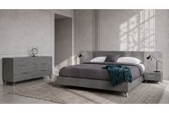 Bronx Italian Modern Faux Concrete & Grey 4-Piece Bedroom Set