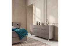 Bronx Italian Modern Faux Concrete & Grey Dresser