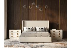 Byrne - Modern Beige Fabric Bed
