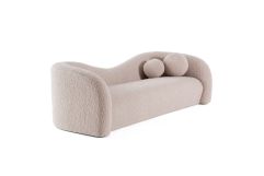 Calico - Contemporary Beige Pebble Fabric 4-Seat Sofa
