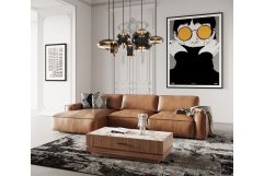 Cambria - Modern LAF Cognac Leather Sectional Sofa