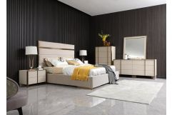 Cartier - Modern Beige Shagreen and Brushed Brass Chest
