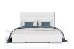Cartier - Modern White Vegan Leather + Stainless Steel Bed