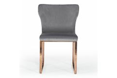 Chadwick Modern Grey Velvet & Rosegold Dining Chair