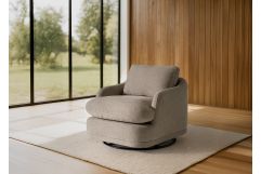 Chantry - Modern Grey Sand Fabric Swivel Accent Chair