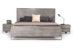 Charlene Modern Grey Elm & Stainless Steel Bedroom Set