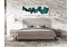 Charlene Modern Grey Elm & Stainless Steel Bed