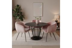 Conroy + Luzerne - Modern Black + Pink Dining Table Set