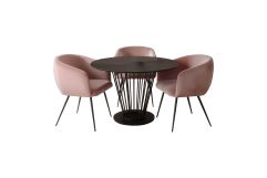Conroy + Luzerne - Modern Black + Pink Dining Table Set