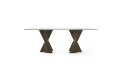 Corbin Mid-Century Grey Ash & Glass Dining Table