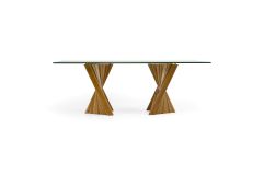 Corbin Mid-Century Glass Dining Table