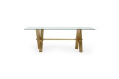 Dandy - Modern Golden & Glass Dining Table
