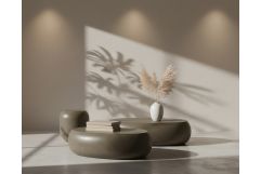 Denny - Modern Grey Concrete Oval Coffee Table