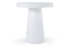 Desoto - Modern White Concrete Round End Table