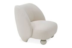 Duran - Contemporary White Fabric Accent Chair