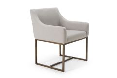 Elijah - Modern Grey & Copper Antique Brass Dining Chair