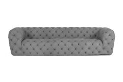 Lamod Italia Ellington - Italian Grey Nubuck Leather 3-Seater Sofa