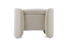 Erin - Modern Cream Fabric Storage Ottoman