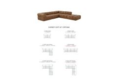 Everest - Modern Brown Leather Modular Sectional Sofa
