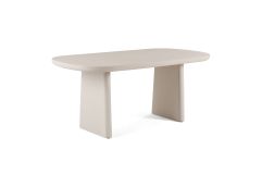 Evermore - Modern Grey Faux Cement Oval Dining Table