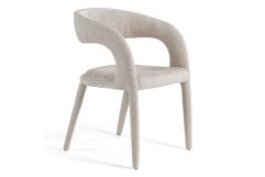 Faerron - Modern Ivory Beige Fabric Dining Chair