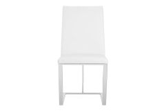 Frankie - Modern White & Brushed Stainless Steel Dining Chair