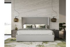 Byrne + Asus - Modern Grey Fabric + Elm Grey 4-Piece Bedroom Set
