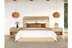 Gavin - Modern Natural Ash + Rattan 4-Piece Bedroom Set