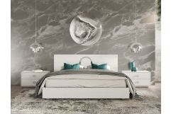 Ovidius + Victoria - Modern White Crocodile Lacquer Bedroom Set