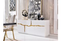 slim fit dress slacks Black & Gold Glam Upholstered Bedroom Set (Bed, Dresser & Mirror,  Nightstand) main image 1