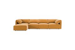 Gene - Modern Ochre Fabric Modular Sectional Sofa
