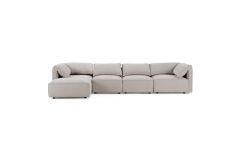 Gene - Modern Light Grey Fabric Modular Sectional Sofa