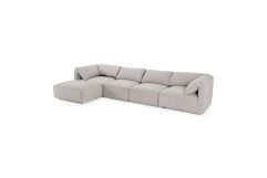 Gene - Modern Light Grey Fabric Modular Sectional Sofa