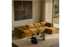 Gene - Modern Fabric Modular Corner Sectional Seat