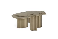 Glimpse - Modern Antique Brass Nesting Coffee Table Set