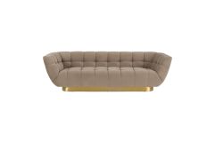 Granby - Glam Fabric and Gold Sofa