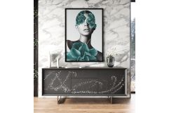 Hawick - Contemporary Dark Grey + Abstract White Paint Buffet