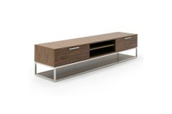 Heloise - Modern Walnut and Stainless Steel TV Stand