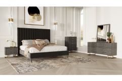 Howard - Modern Shagreen Grey Leatherette Mirror