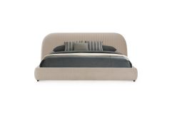 Hortman - Modern Beige Velvet Bed